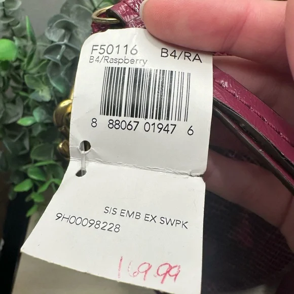 Coach Raspberry Python Leather Crossbody Bag - Picture 4 of 9